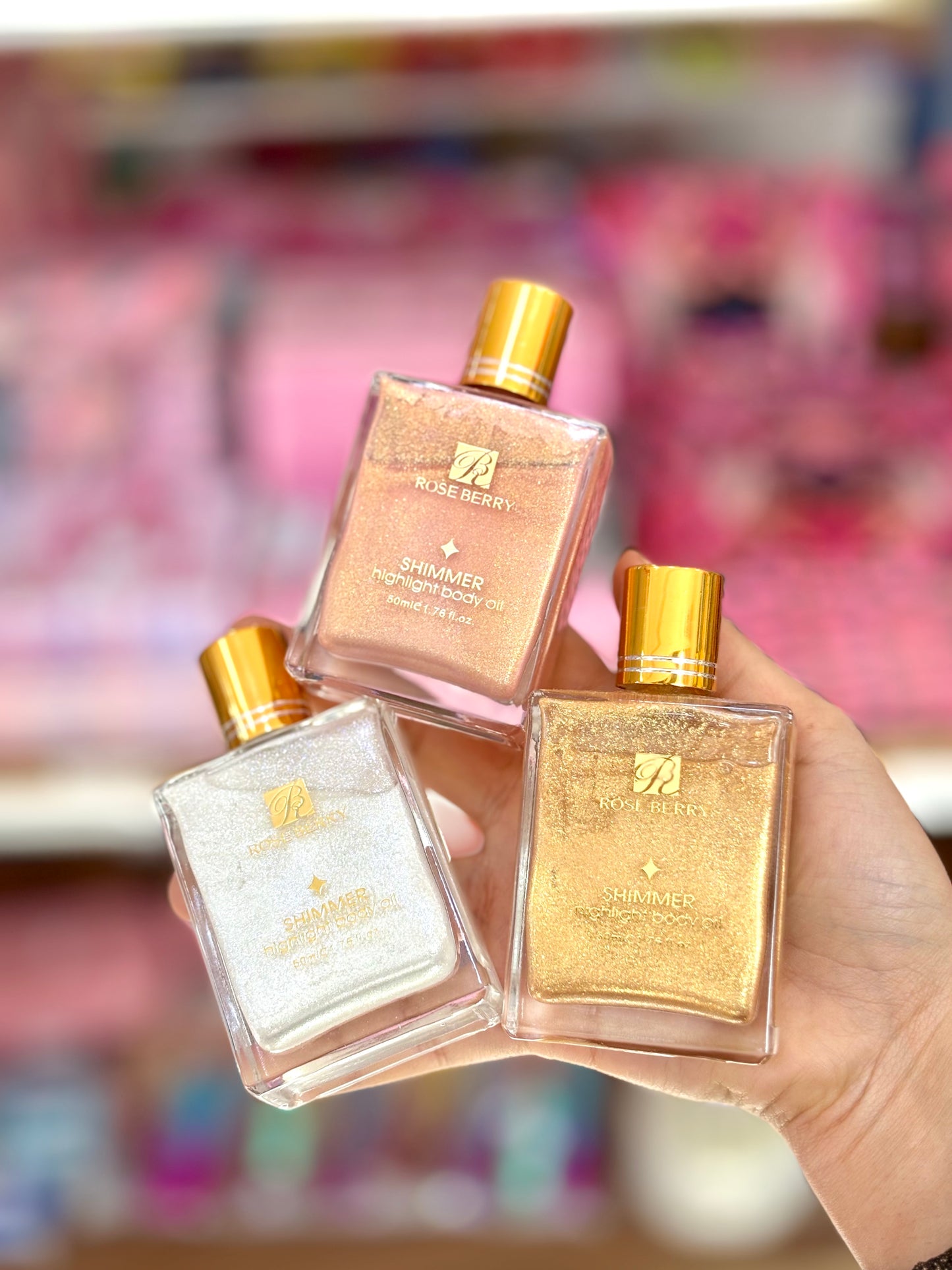 Body shimmer huile pour le corps highlight rose berry - Girlzbox