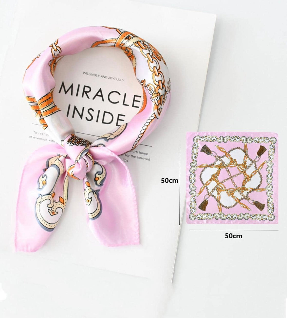 foulard carré à motif chaîne, élégant, pour la décoration de la vie quotidienne. Bandana, serre-tête, tour de cou, idéal pour habiller votre look