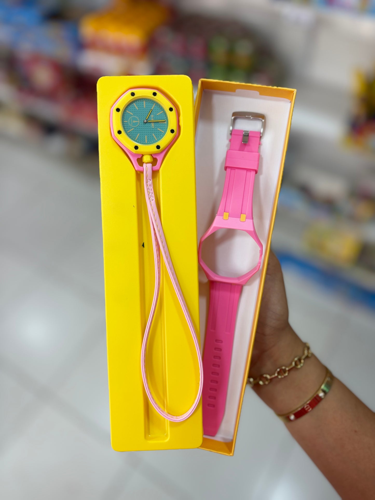 Watch trendy d-sport jaune rose- Girlzbox