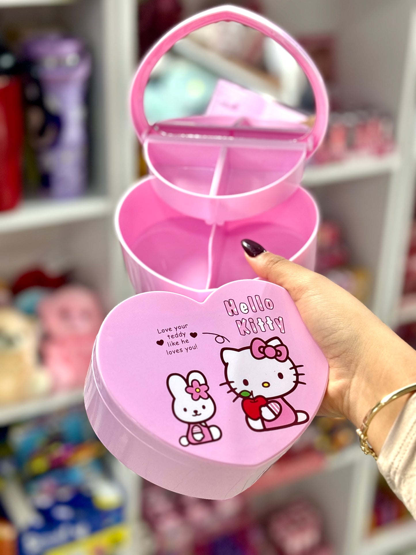 Miroir avec rangement hello kitty - Girlzbox