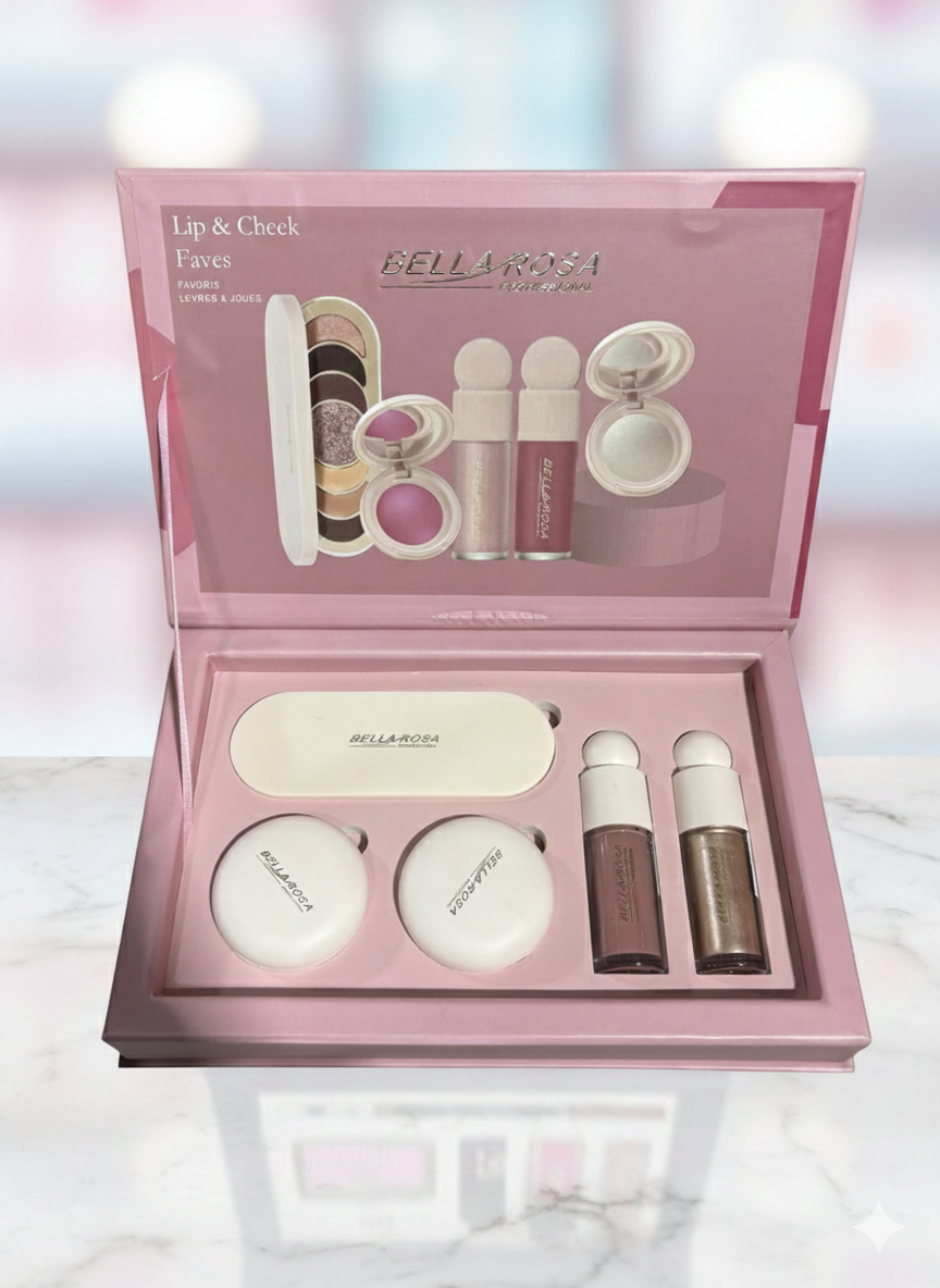 Pack bellarosa cadeau avec sachet maquillage palette fards à joue highlight - Girlzbox