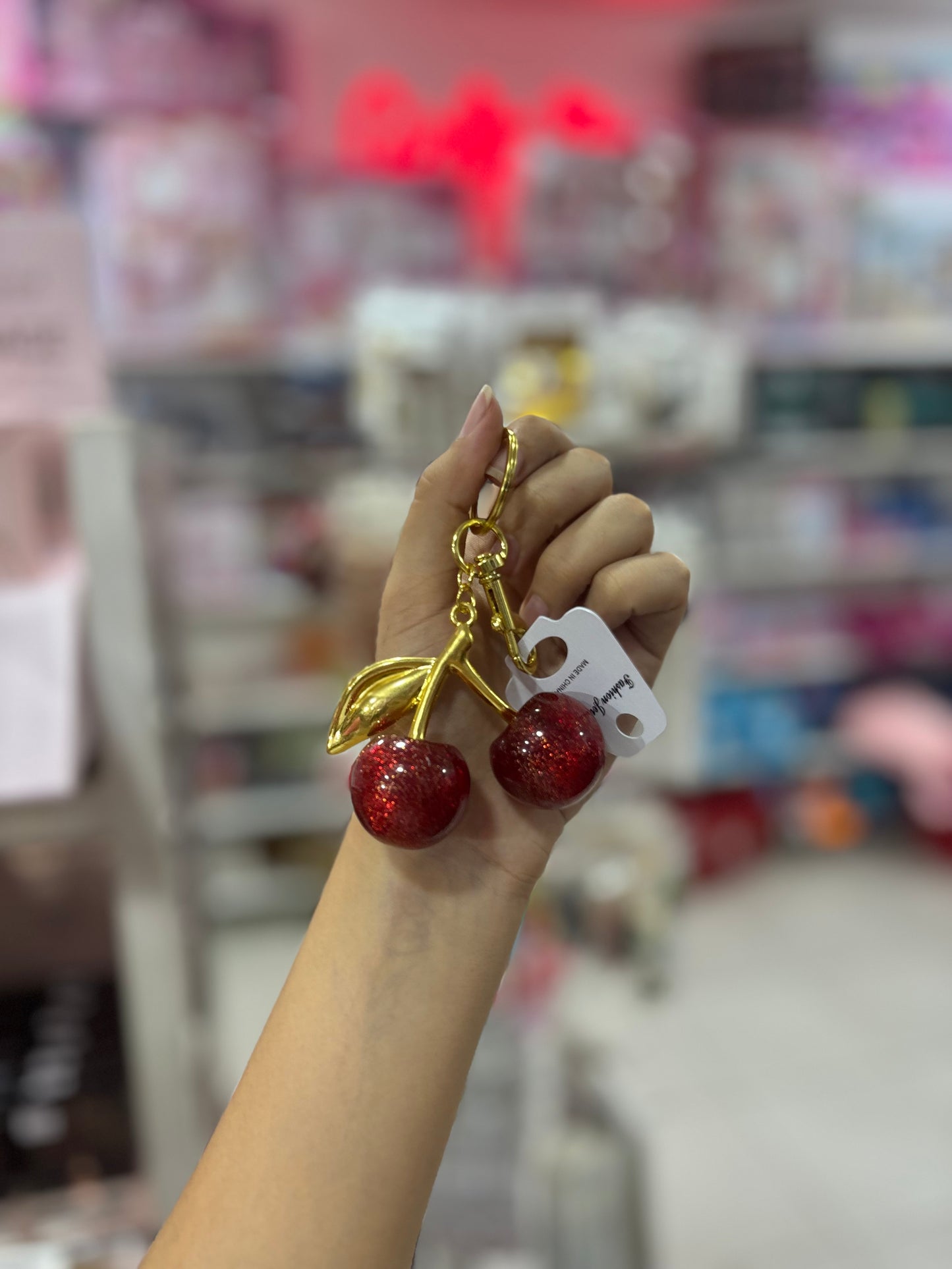 Porte clé grand cerise tendance été cherry