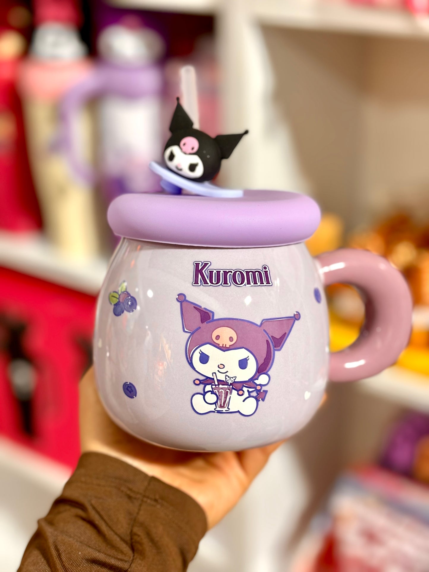 Mug avec couvercle et paie en céramique my kuromi decor - Girlzbox