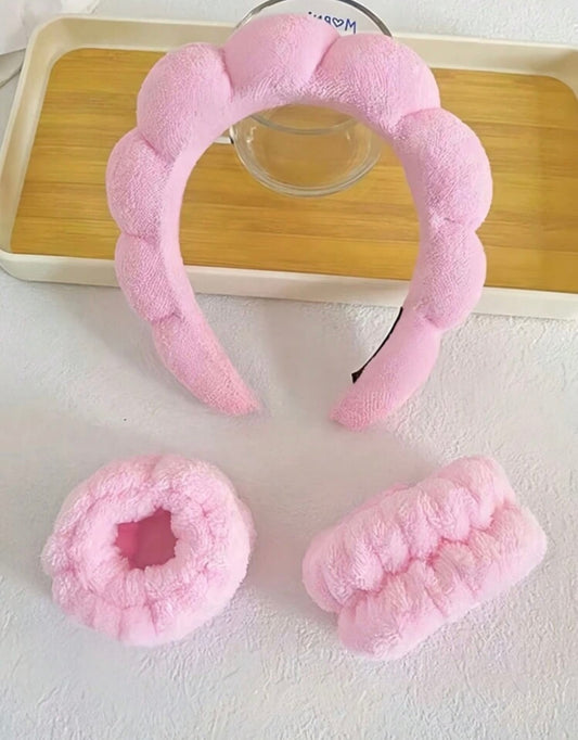 Bandeau 3pcs face washing wrist band popular- couleur aléatoire