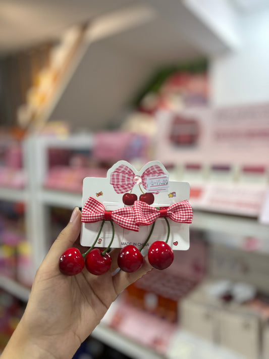 Barettes cheveux cerise tendance été cherry
