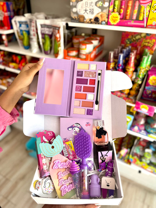 Girly purple box makeup perfume accessories- Girlzbox