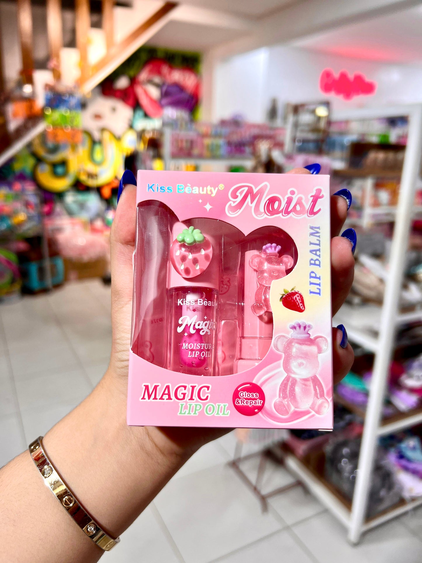 Moist duo lip gloss and lip balm cute - Girlzbox