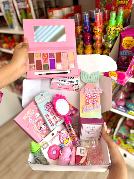 Girly pink box makeup perfume accessories- Girlzbox
