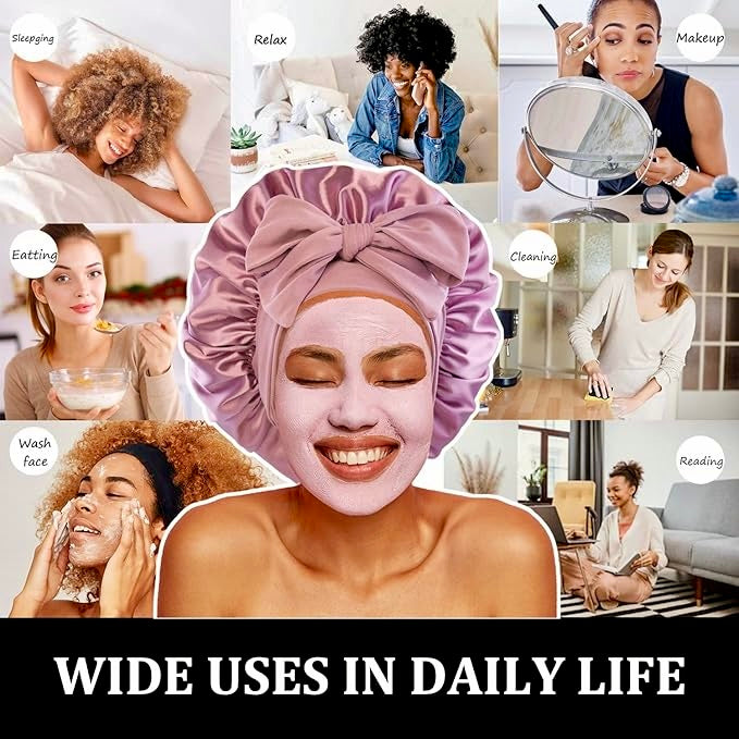 Bonnet satin ajustable avec ceinture - Girlzbox