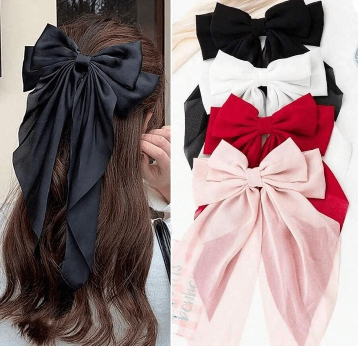 Batettes papillon satin accesoire cheveux aléatoire - Girlzbox