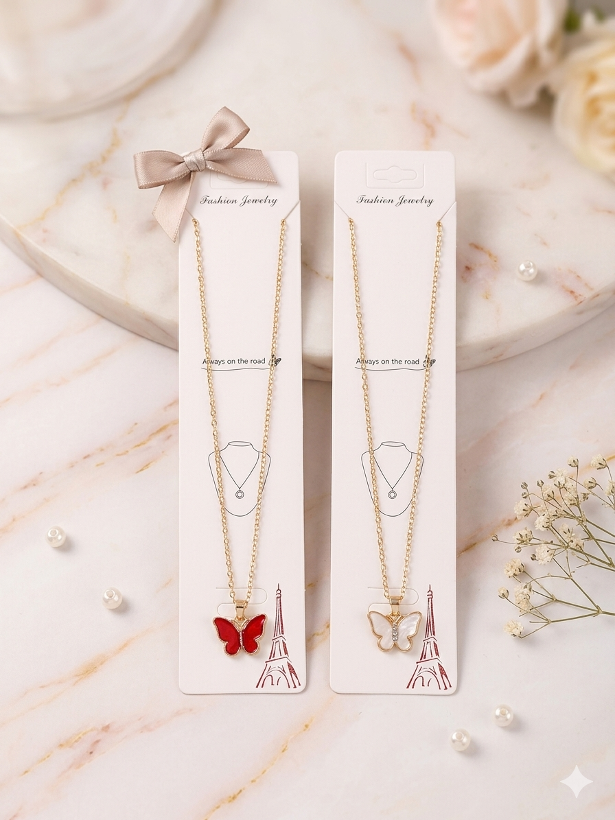 Collier papillon couleur aléatoire - Girlzbox