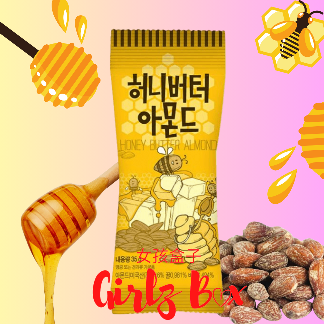 HBAF ALMOND HALAL 35G Amande spicy , fraise, honey butter new flavor korean asian food- girlzbox