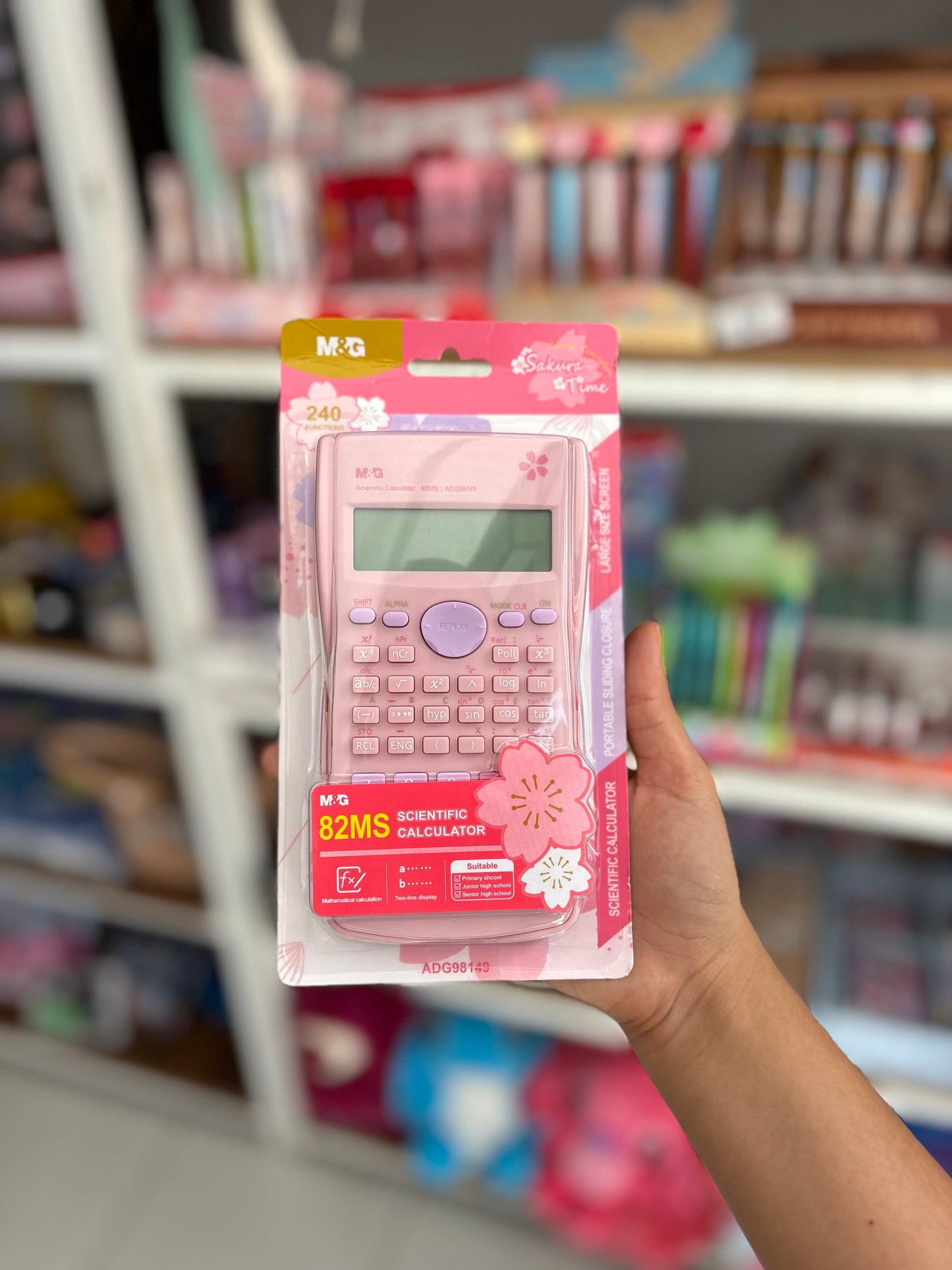 Calculatrice scientifique rose cute sakura time back to school - Girlzbox