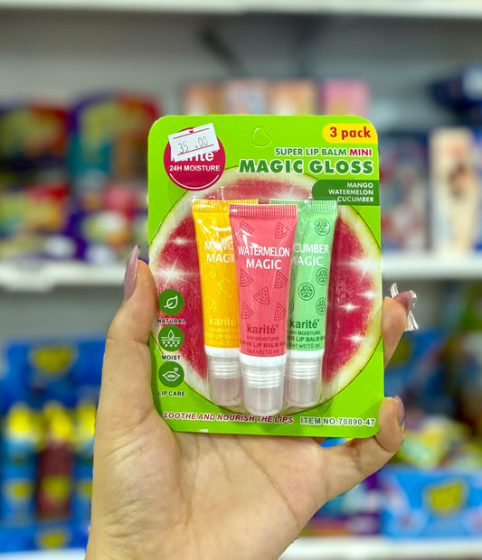 Magic gloss lip balm 3 packs wetermelon cucumber mango - Girlzbox