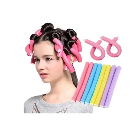 Bigoudis flexibles rouleau pour cheveux, souple, 10 pièces