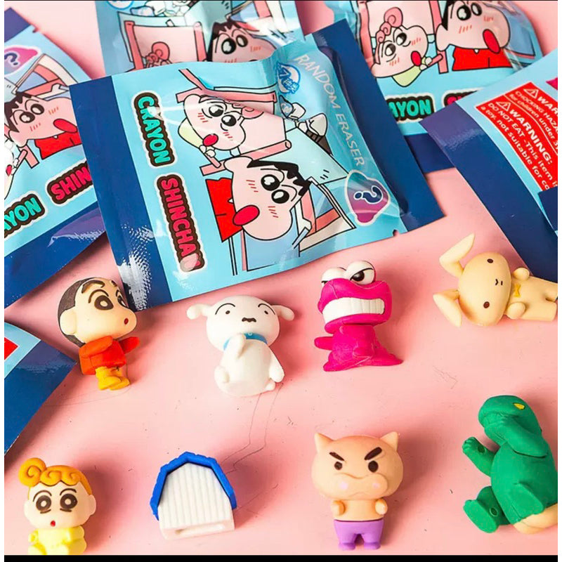 Random Eraser Crayon Shin Chan sachet mistére une pièce gomme fun jouet back to school - Girlzbox