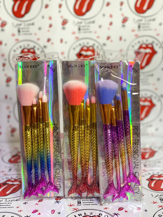 Pinceaux sirène pinceau coloré 4pcs -بانسو فرشاة لوضع المكياج