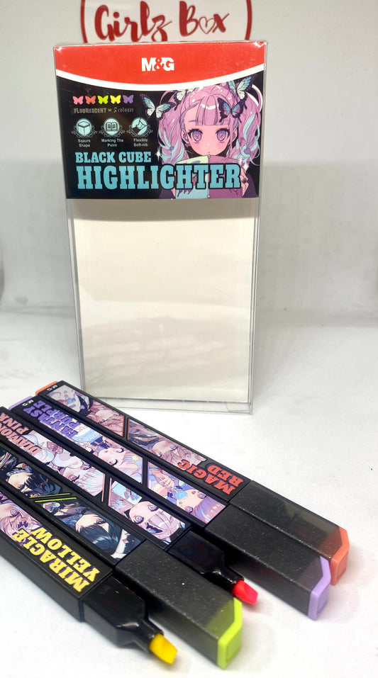X5 markeur Black cube highlighters manga back to school - Girlzbox
