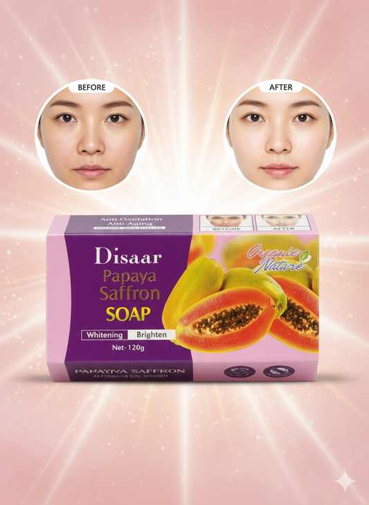 Savon éclaircissant papaya saffron pour éclairer le visage - Girlzbox