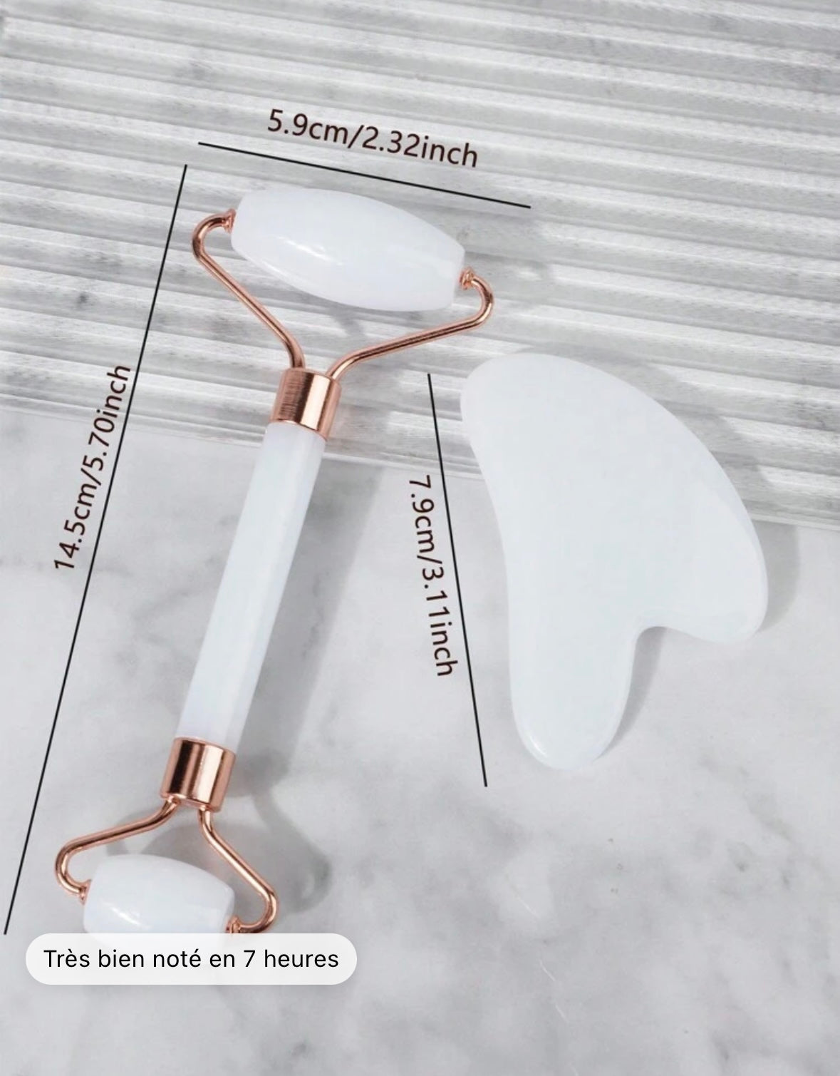 Duo jad roller et guacha pierre massage pour le visage skin care - Girlzbox