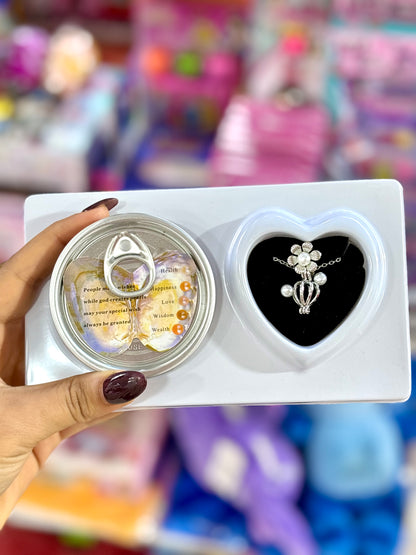 Pack love pearl collier bague boucles d’oreilles - Girlzbox