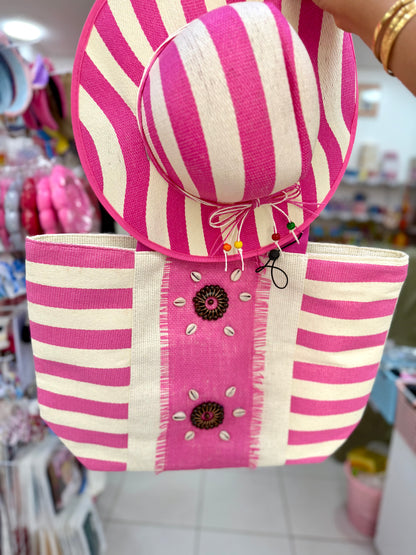 Chapeau et sac de plage bonne qualité - Girlzbox