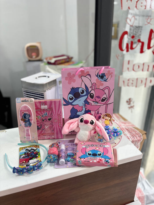 Sachet cadeau rempli de produits stitch angel - Girlzbox