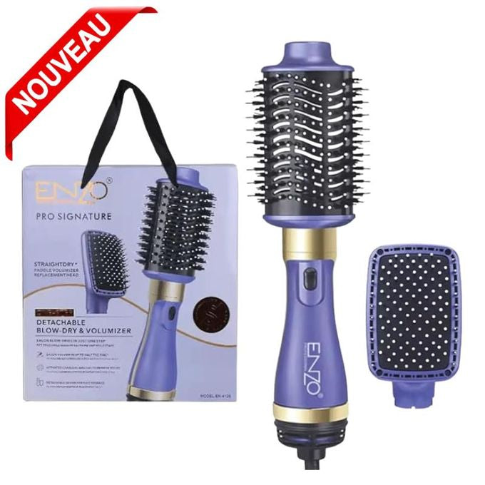 Sèche-cheveux professionnel 2-en-1 à air chaud électrique 1200 watts une volumateur rotatif EN-4128