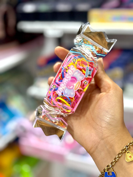 Boite sous forme de bonbon elastique cheveux- Girlzbox