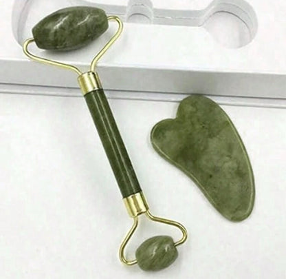 Duo jad roller et guacha pierre massage pour le visage skin care - Girlzbox