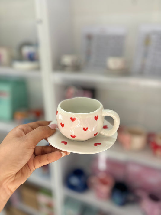 MUG + ASSIETTE VERRE CERAMIQUE PINTEREST NOEUD CUTE - GIRLZBOX