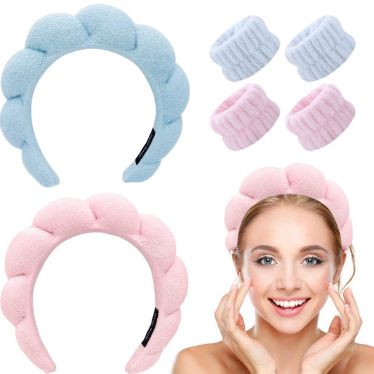 Bandeau 3pcs face washing wrist band popular- couleur aléatoire