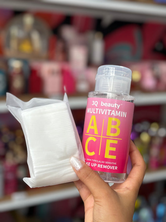 Makeup remover démaquillant eau miceller + cotton pads - Girlzbox