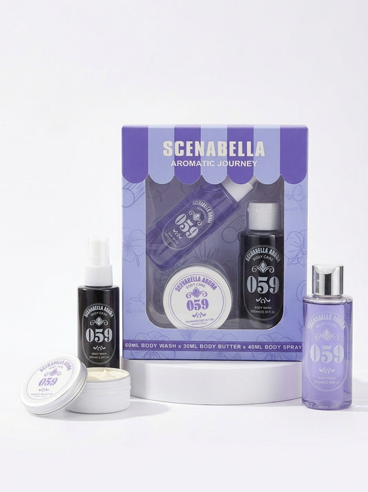Pack scenabella 3pcs brume pour le corps gel douché crème hydratante