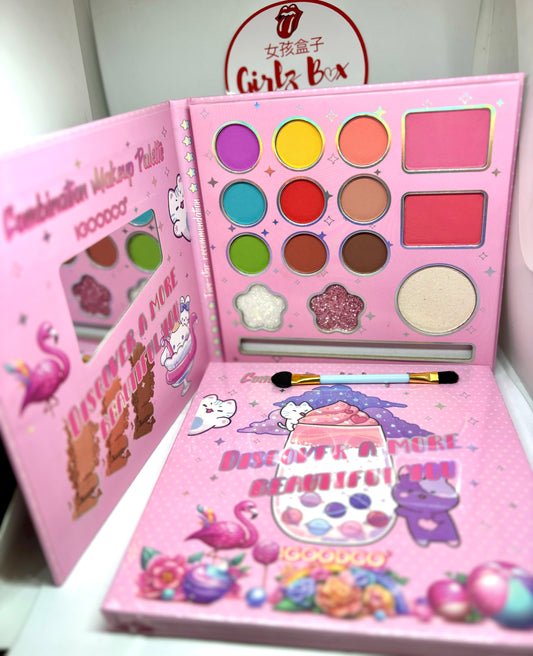 Palette pour fille fards à paupières fards à joue highlight pinceaux miroir - Girlzbox