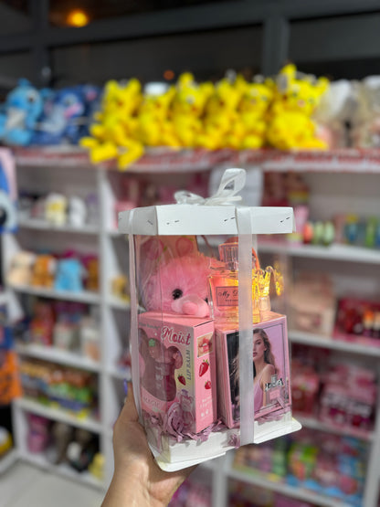 Pink bonny pack cadeau avec emballage transparent pour fille - Girlzbox