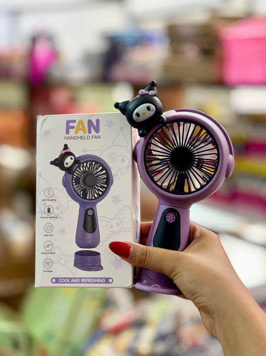 Kuromi Ventilateur électrique et porte téléphone Fan handheld cool and refreshing - Girlzbox