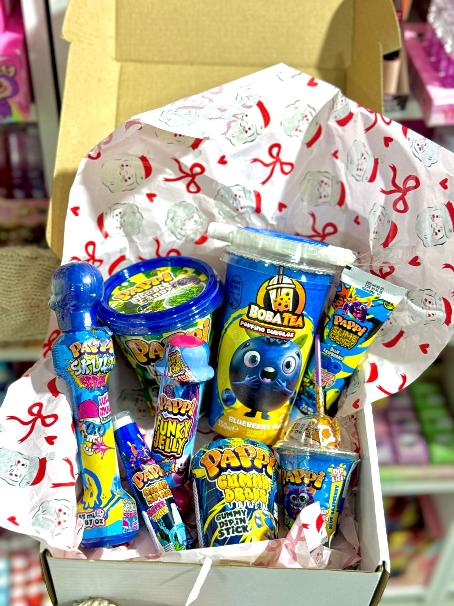 Extra sour blueberry candy pappi box - Girlzbox