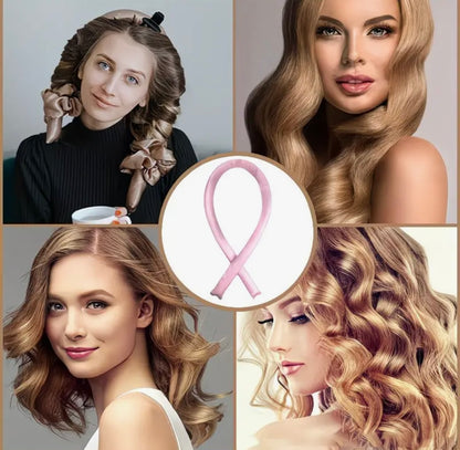 Ensemble quatre pièces Bigoudis Paresseux avec Pinces | Fer à Boucler sans Chaleur + 2 Élastiques à Cheveux + Épingle à Cheveux pour Femmes