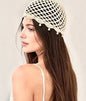 1 pièce Bonnet en crochet fait main, accessoire pour cheveux à couronne haute pour femmes, accessoire de plage polyvalent et à la mode pour l'été