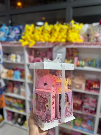 Pink bonny pack cadeau avec emballage transparent pour fille - Girlzbox