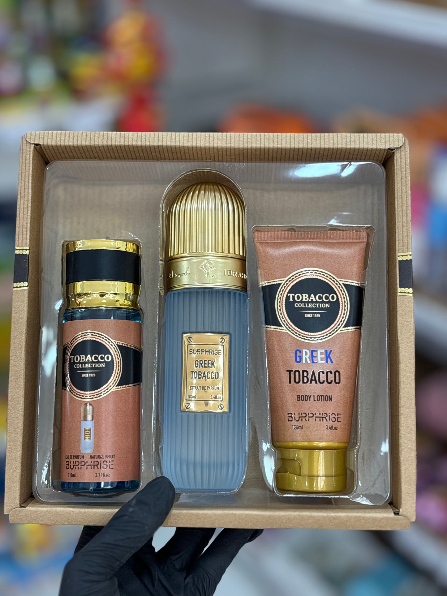 Tobacco pack greek 3pcs eau de parfum body lotion spray - Girlzbox