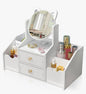 Rangement Maquillage Organisateur Multifonctionnel Organisateur Maquillage Boite Rangement Maquillage avec Miroir pour Chambre/Salle de Bain (miroir rond)