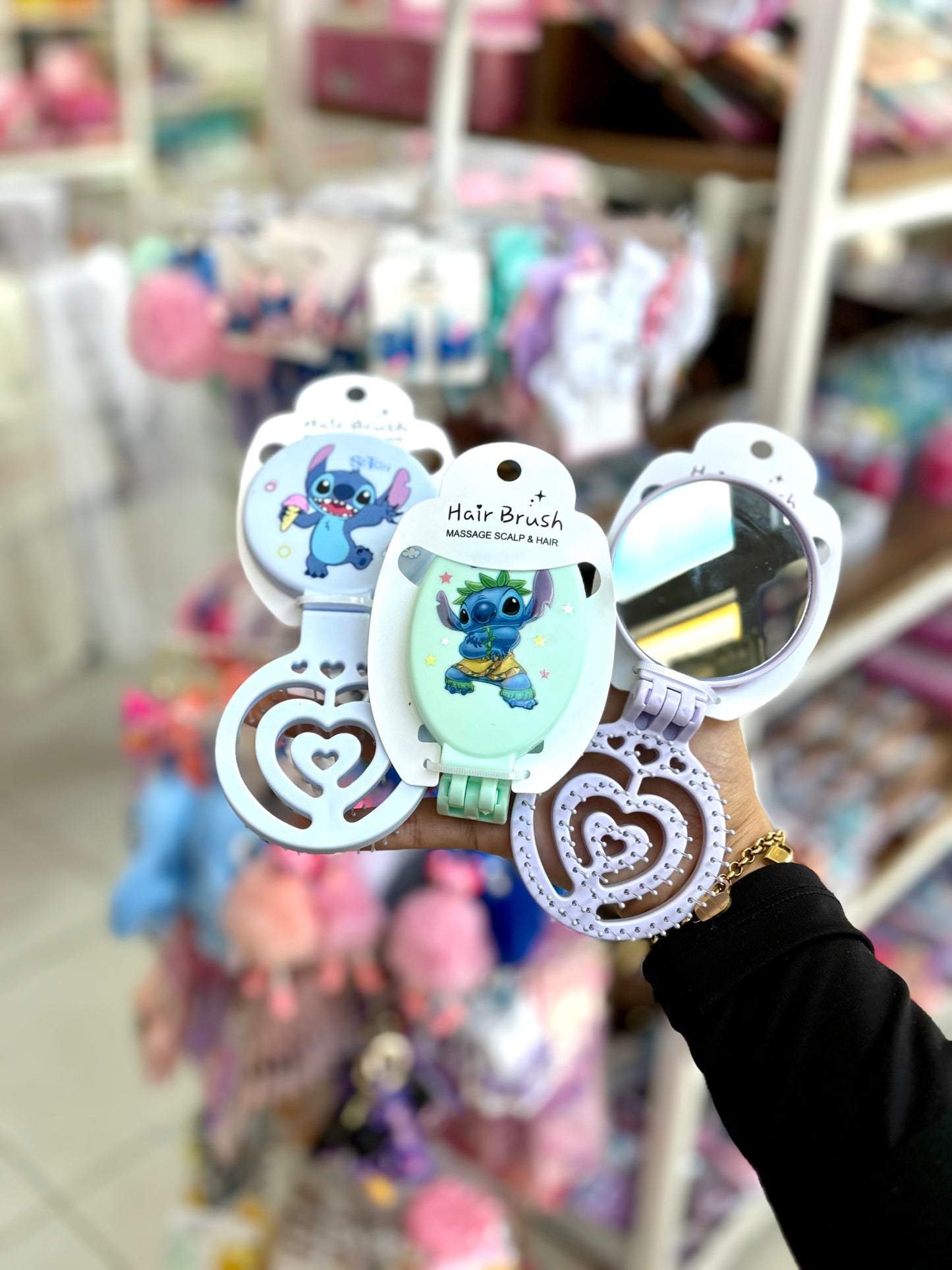 Brosse et miroir stitch couleur aléatoire - Girlzbox