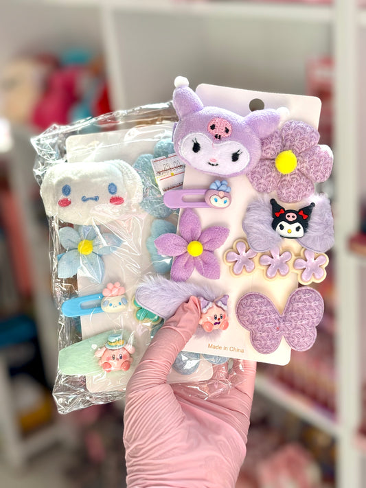 Sanrio pack accessoires pour les cheveux barrette kuromi hello kitty my Melody - Girlzbox
