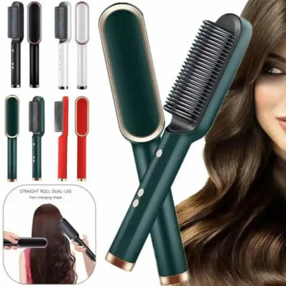Brosse lisseur de cheveux professionnel en céramique, fer à lisser multifonction(Couleur aléatoire)