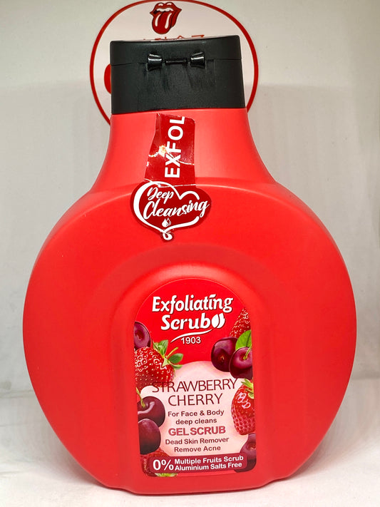 Exfoliating scrub gel douche strawberry cherry - Girlzbox