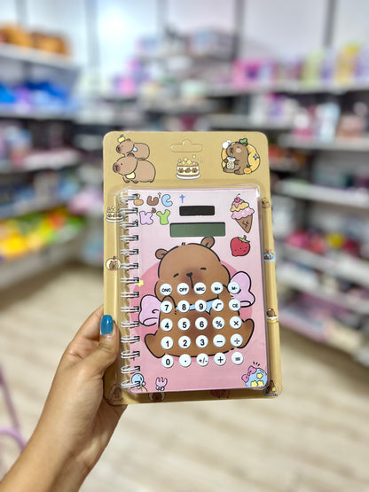 Bloc notes et calculatrice back to school labubu stitch capybara jouet - Girlzbox