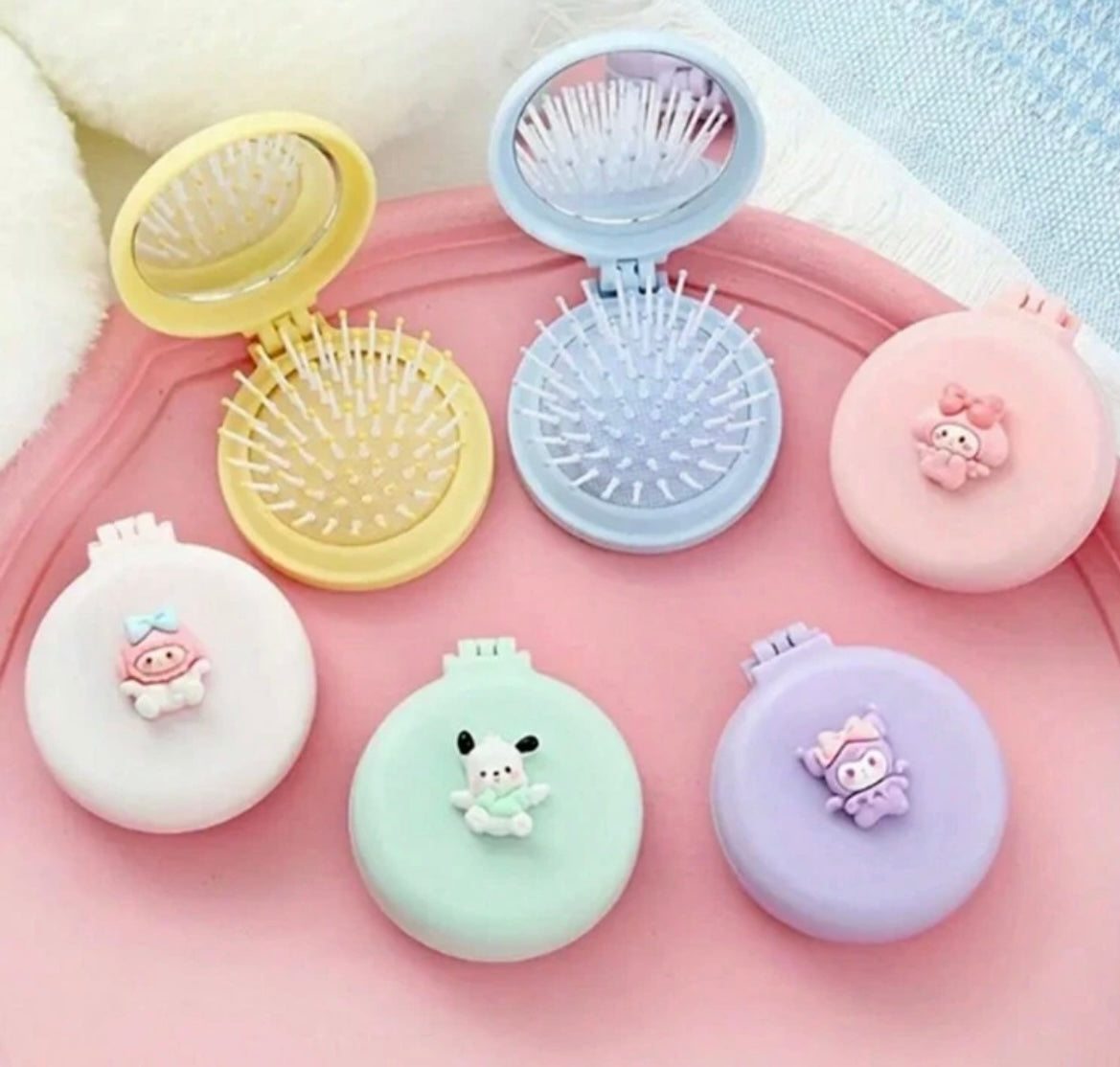 1pcs Brosse à cheveux et miroir pour le sac - Girlzbox