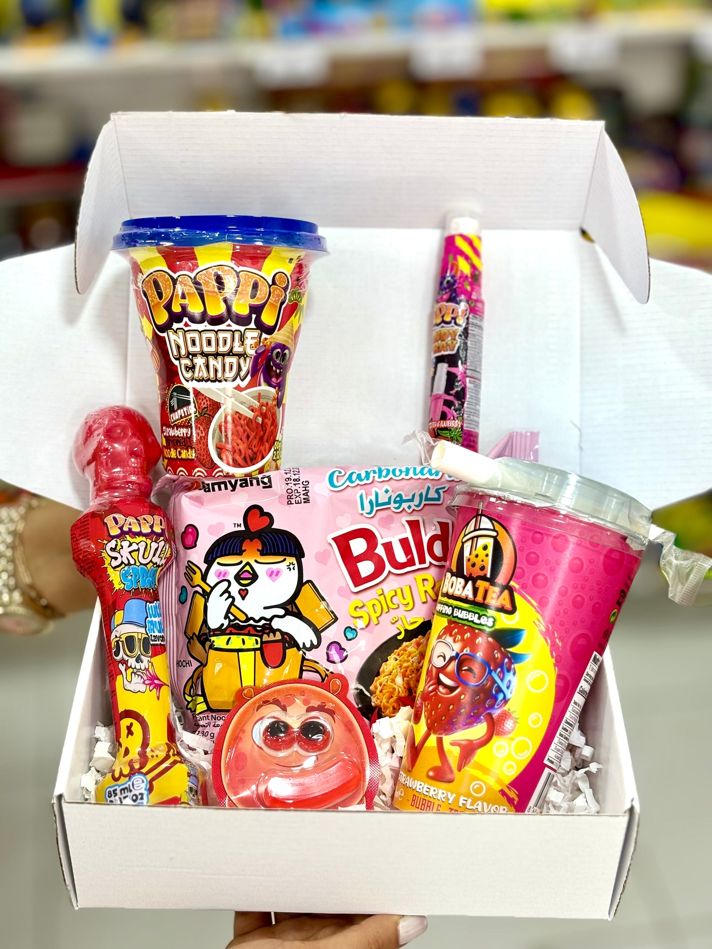 Promotion box nouilles boba tea bonbon sour candy - Girlzbox